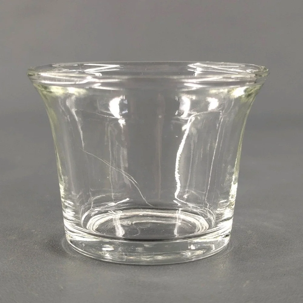 Set of 4 Clear Glass Votive Candle Holders 2 Inch Flared Rim Condiment Cups